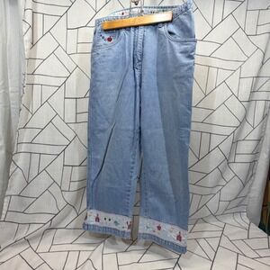 Christopher Banks Teacher School Jeans Womens 6 Light Blue Good ABC Apple Cuffs